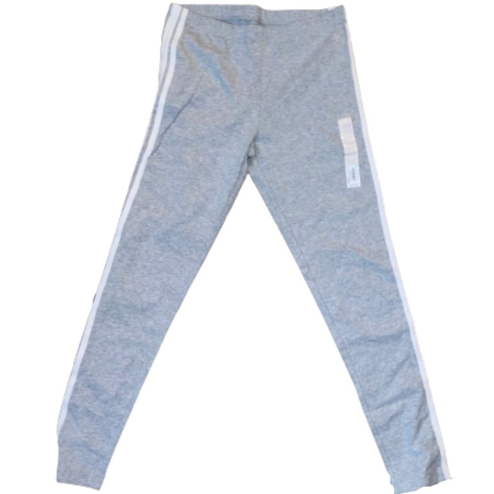 SO Girl’s XL Gray Varsity Style “Favorite Leggings” 3 White Side Stripes